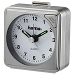 Hama A50 Horloge de Voyage, Métal, Argenté, 5,6 x 3 x 5,6 cm