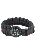 Rothco Paracord Armband m. Kompass (Svart, 7'' / 18 cm) cm Svart