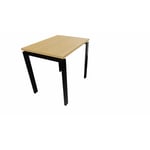 Bureau individuel profondeur 60 cm Producteo Noir CONNECT : bureau P60 D80x60/cpl chêne clair/cpi noir