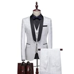 (Veste+Pantalon+Gilet)Costume Homme 3 Pièces Mariage Business Slim Fit Smoking Simple Poitrine À Deux Boutons, Men Suits 3 Piece Pour Fête Confort Blazer