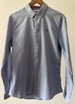 Men's Tommy Jeans Shirt Size M Slim Stretch Oxford Pale Perfume Blue