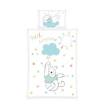 Herding babybest Parure de Lit Winnie L'Ourson, Taie d'Oreiller 40 x 60 cm avec motif réversible, Housse de Couette 100 x 135 cm, avec boutonnière pratique, 100% Coton/Renforcé