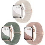 Antiglidande flätat band 3-pack kompatibelt med Apple Watch-remmar, justerbart stretchigt elastiskt ersättningsband för iWatch Ultra SE 9 8 7 6 5 4 3 2 1 38/40/41mm