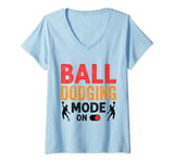 Womens Funny Dodgeball game Design for a Dodgeball Player V-Neck T-Shirt