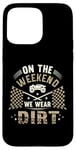 Coque pour iPhone 15 Pro Max Dirt Track Racing le week-end, nous portons un pilote de voiture Dirt Race