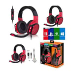 Casque GAMER PRO-EH60 gaming PS5 PS4 SWITCH· SWITCH Lite XBOX ONE XBOX SERIES X/S-PC RETROECLAIRE ROUGE