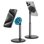 DiTouch Support Téléphone Magnétique Réglable Porte Smartphone Table Aimanté Pliable avec Anneaux Métallique Compatible avec Mag Safe iPhone 15 Plus Pro Max 14 13 12 Galaxy S23 Ultra S22