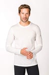 super.natural M Base 175 T-Shirt à Manches Longues en Laine mérinos. Homme, Fresh White, 3XL