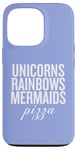 Coque pour iPhone 13 Pro Licorns Rainbow Sirènes Pizza Fun