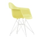 Vitra - Eames RE Plastic Armchair DAR 92 Citron, White Base - Ruokapöydän tuolit - Charles & Ray Eames - Keltainen - Metalli/Muovi