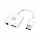 AKASA Akasa USB Type-C to 3.5mm Headphone Jack & PD 15W charging port (AK-CBCA30-08WH)