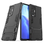 NOKOER Case Protector for OPPO Find X3 Neo, Hybrid Armor Cover, TPU + PC Dual Layer Phone Case [Shockproof] [Anti-Fingerprint] [Dust-Proof] Ultra-Thin - Black