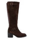 Hush Puppies Heidi Buckle Knee Boot - Brown, Black, Size 4, Women