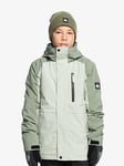 Quiksilver Boys Mission Colour Block Ski Jacket - Green, Green, Size 8 Years