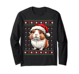 Ugly Christmas Sweater Guinea Pig Lover Santa Hat Funny Xmas Long Sleeve T-Shirt