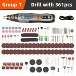 Mini perceuse électrique sans fil,outil à distance pliable USB 21000 mini perceuse Dremel stylo à graver électrique USB mini perceuse sans fil avec accessoires ensemble de brico - Type Drill 361pcs