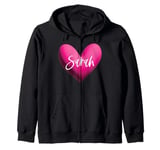 Sarah Pink Name Heart Love Woman Girl Friend Sara Zip Hoodie