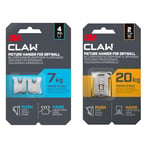 3M Claw Plasterboard Picture Hanging Wall Hooks for Hanging Home Décor, 4 Hangers, Holds up to 7 kg - Ideal for Heavyweight Items & Drywall Picture Hanger 20 kg 3PH20-2UKN, 2 Hangers