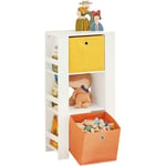 Sobuy - KMB48-W Bibliothèque Enfants, Armoire de Rangement pour Livres et Jouets pour Enfant, Étagère de Rangement avec 2 Paniers et 2 Étagères