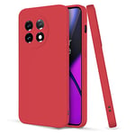 Hismart Phone Case for OnePlus 11(2023), Slim Silicone Mobile Cover Waterproof with Full Camera Protection - Camellia Red