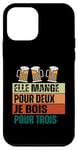 Coque pour iPhone 12 mini Elle Mange Pour Deux Je Bois Pour Trois