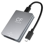 Lecteur de carte SD portable CF Express Type B,USB 3.2,10Gbps,emplacement pour touristes,câble USB C vers USB C,prise en charge de Windows - Type Silver