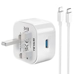 iPhone Fast Charger Plug and Cable 20W Fast Charge for iPhone 14/14 Pro Max/13/13 Pro/12/12 Pro/SE/11/11 Pro/10/XR/8/8 Plus,New iPhone USB C to Lightning Charging Cable and Plug,Type C Plug and Lead