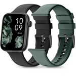 SPC Smartee Duo 2 – Smartwatch Montre Intelligente avec Bracelet Interchangeable, écran AMOLED 1,78”, Grande Batterie 7 Jours, +100 Sports, IP68, appels Bluetooth, Android et iOS – Couleur Noir/Vert