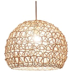 Aiducho Lustre Suspension 25 cm Country Style Rétro Lampe Suspendue En Rotin Tissé à La Main En Bambou Abat Salon Chambre Hauteur Réglable Lampe De