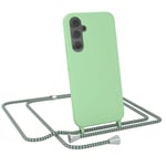 For Samsung Galaxy A54 phone chain silicone phone case to hang TPU case green