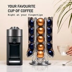 Coffee Pod Holder Stand Nespresso Vertuo Vertuoline Tower Holds 30 + Rotates