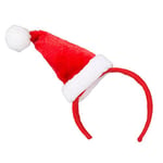 Boland Mini bonnet de Père Noël rouge sur bandeau en peluche avec bordure blanche - Chapeau de Noël - Accessoire de déguisement de Noël - Chapeau de Père Noël pour femme - Fête - Secret Santa - Adulte