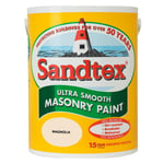 Sandtex 5 Litre Magnolia Ultra Smooth Exterior Masonry Paint Durable Microseal