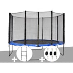 Kit trampoline Jardideco Cronos ø 3,66 m Bleu + Echelle + Kit d'ancrage