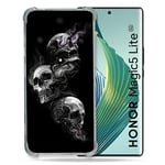 Cokitec Coque Renforcée pour Honor Magic 5 Lite Tete de Mort Triple