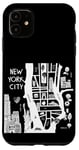 Coque pour iPhone 11 Profitez de New York City The Big Apple Street Food Doodles Map