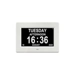 Mezheng - Lcd Horloge Numérique Calendrier Avec Date, Horloge Calendrier Avec Date, Jour Et Heure Horloge Alzheimer Horloge Pour Les Seniors,C'Est