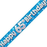 OakTree Ltd Happy 65e Anniversaire Bannière, Foil, Bleu, 270 x 12 x 0.1 cm