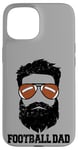 iPhone 15 Football Dad Funny Messy Hair Beard Football Dad Case