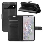 Google Pixel 6A      Pu Wallet Case    [Black]