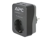 Apc Essential Surgearrest Pme1wu2b-Gr - Överspänningsskydd - Ac 220/230/240 V - 4000 Watt - Utgångskontakter: 1 - Tyskland - Svart