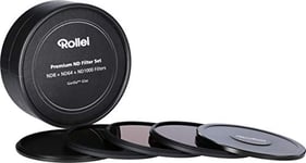 Rollei Kit Premium 3 Filtres ND - 1x Filtre ND 8 ND 64 ND 1000 pour Obtenir Une Photo avec Une Conservation maximale des Couleurs | Filtres en Verre Gorilla | Couvercle en Aluminium | 49mm