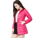 WEIYYY Doudoune Femme Nouveau Hiver Chaud Vestes Femme Longue    Doudoune Légère 5XL 6XL 7XL Ultraléger Manteaux À Capuche, Col Montant Rose, L