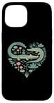 iPhone 15 Cute Alligator Heart Crocodile Gator for Kids Case