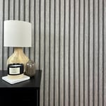 WALLCOVER Papier peint aspect bois, gris, gris clair, panneaux acoustiques, mur en bois, effet 3D, panneaux scandinave, aspect naturel, moderne, 10,05 x 0,53 m, fabriqué en Allemagne