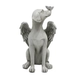 Trädgårdsstaty Ängel Hund Figur Resin Djurskulptur, Prydnad