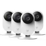 YI Home 1080P Security Camera 4 Pack, Indoor WiFi IP House Camera with 2-Way Audio, Night Vision, Motion Detection, Cloud, Monitor System for Dog, Nanny,Elder, Supports Micro SD Card Storage (4 pcs)