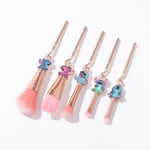 Baby Makeup Brushes Set - 5 st Stitch Tema Kosmetiska Borstar Set