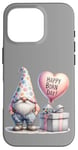 Coque pour iPhone 16 Pro Birthday Gnome With Pink Heart Balloon For Happy Born Day