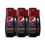 SodaStream Flavours Pepsi Max Cherry Sparkling Drink Mix, Soda & Fizzy Drink Maker Concentrate, Diet Pepsi with Maximum Taste & No Sugar, Official Pepsi Cola x SodaStream Syrup - 6 x 440ml Multi Pack